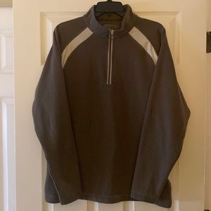 Nike Golf quarter zip knit pullover in dark tan with cream accents Sz large